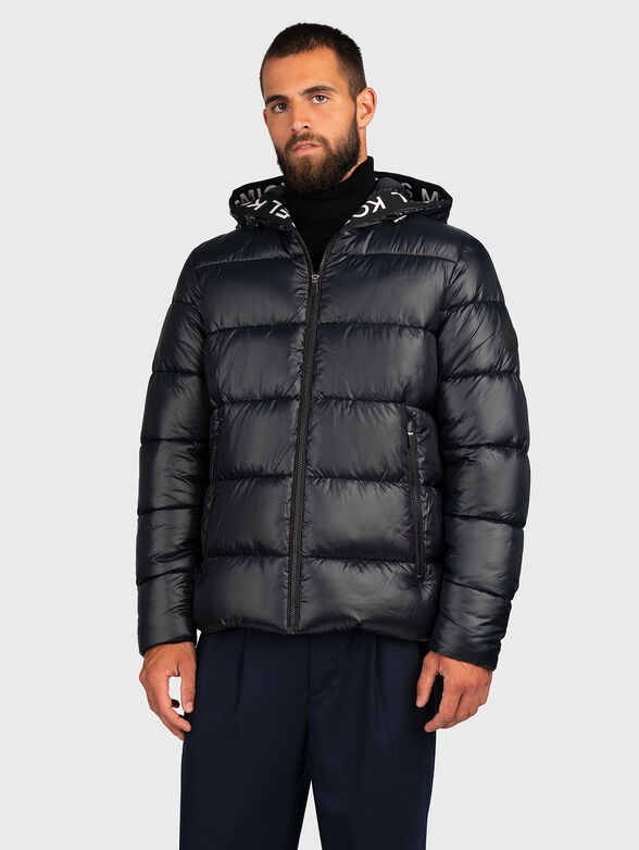 Black puffer jacket with capped effect - 1