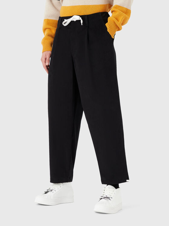 Cotton trousers with waist ties - 1