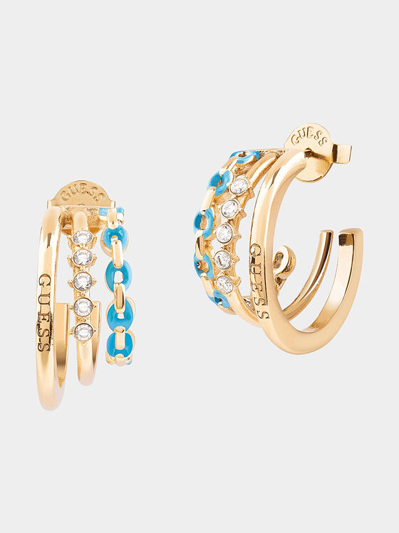 POP LINKS earrings with blue accents - 1
