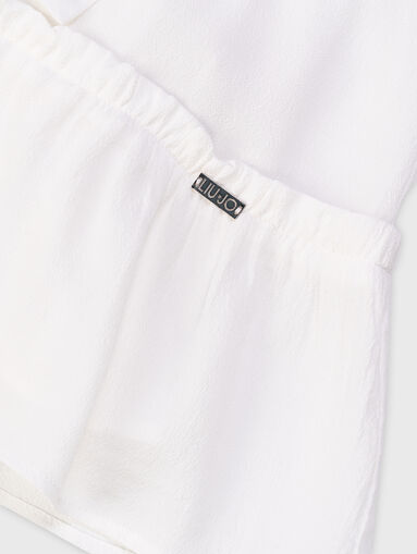 White dress with belt and logo detail - 5