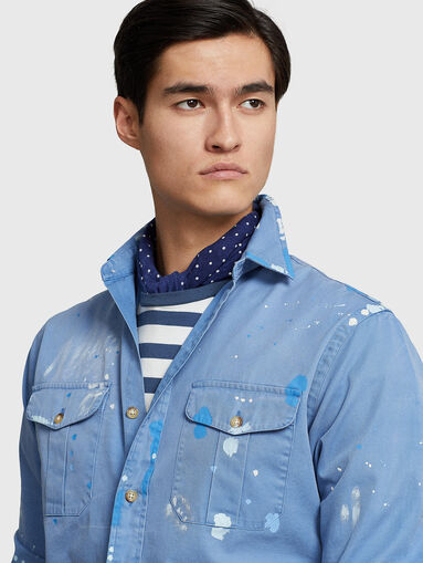Cotton shirt with art details - 4