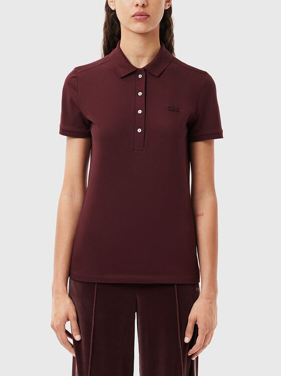 Tricou polo din bumbac burgundy - 1