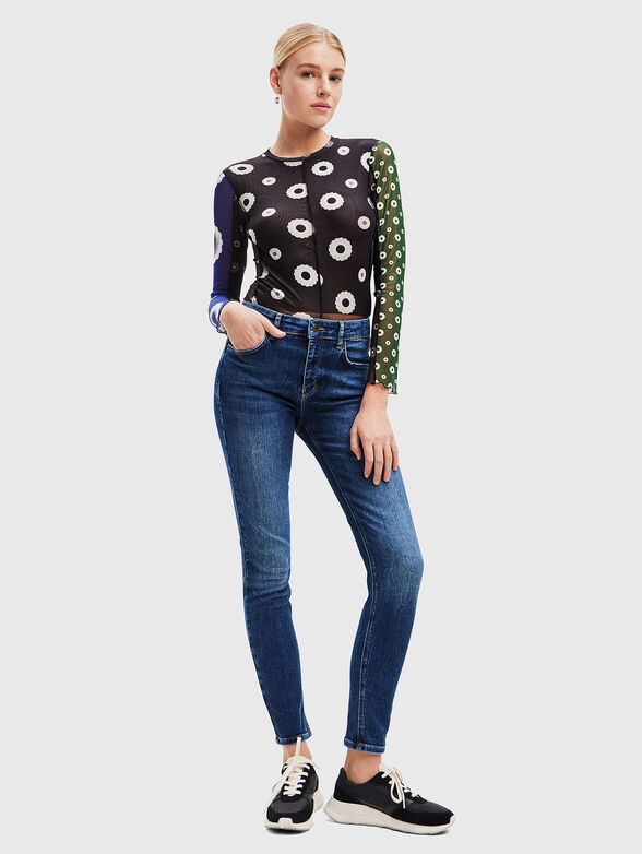 Blouse with accent sleeves - 2
