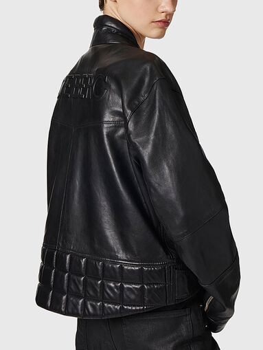 Leather jacket with embossed accents - 3