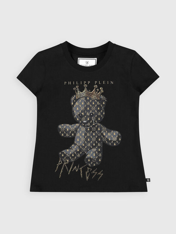 T-shirt with TEDDY BEAR print and rhinestones - 1