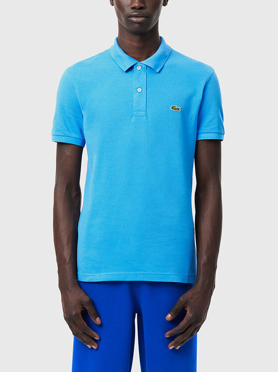 Tricou polo din piqué albastru - 1