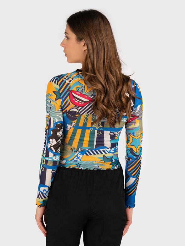 Blouse with multicoloured print - 3