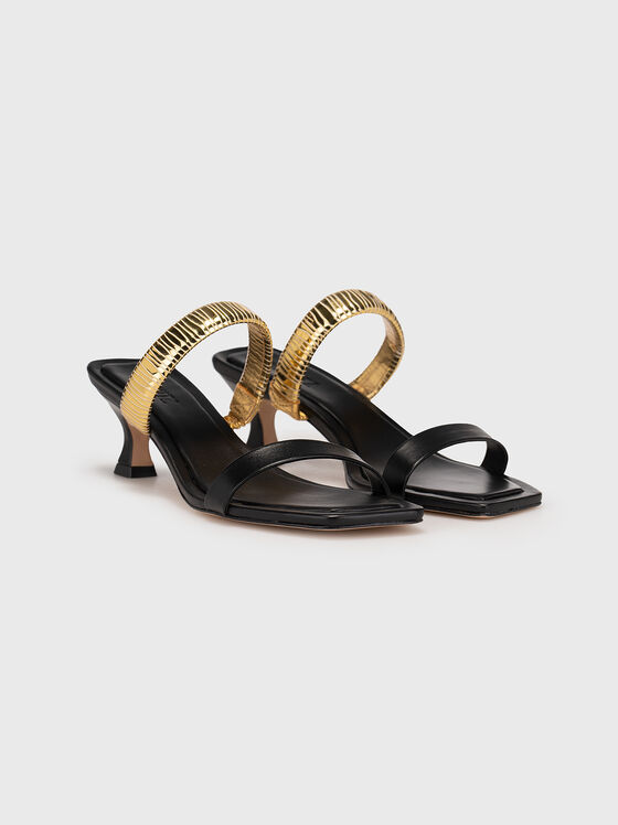 Sandale negre cu toc  - 2
