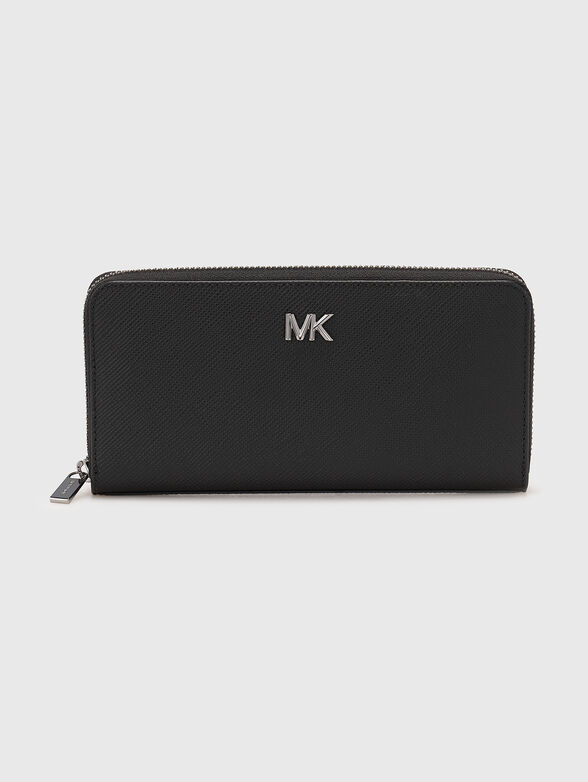 Leather wallet with logo - 1