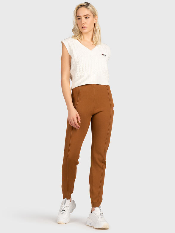 TARAZONA brown sports trousers with high waist - 4
