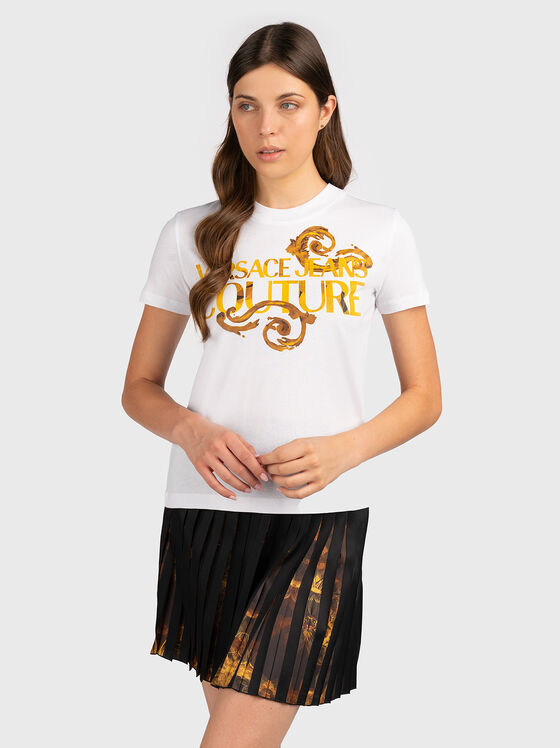 Tricou alb cu logo imprimat - 1