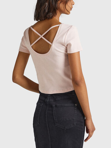 BABETTE SOLID T-shirt with crossed straps on the back - 3