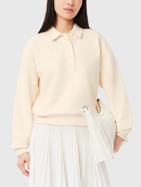 Sweatshirt with classic collar and logo - 1