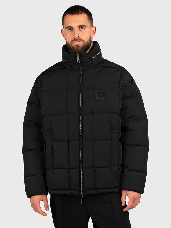 Padded jacket with logo patch - 1