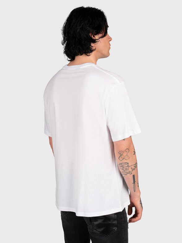 White T-shirt with animal logo print - 3