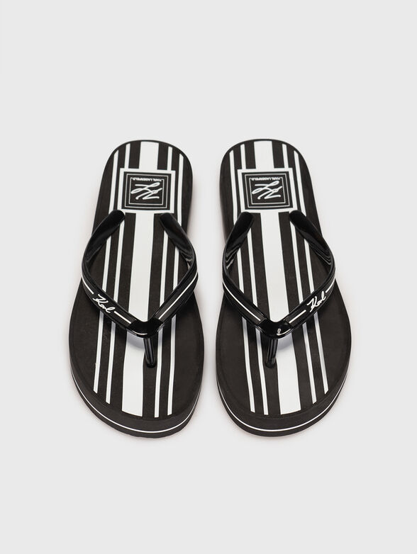 KOSTA black beach slippers with logo print - 6