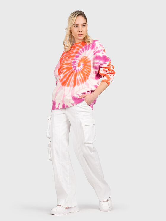 Cotton sweatshirt with abstract print - 2