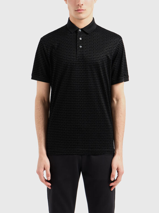 Tricou polo cu imprimeu texturat cu monogramă - 1