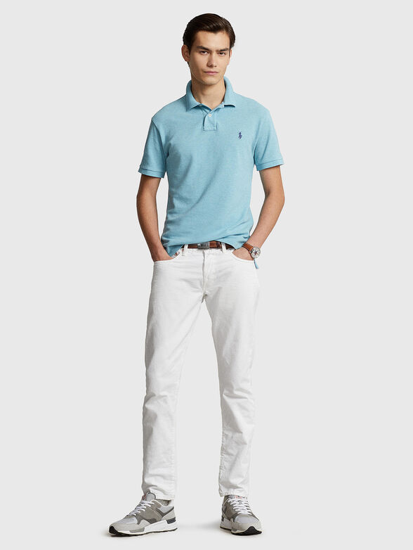 Light blue Polo-shirt with logo embroidery - 2