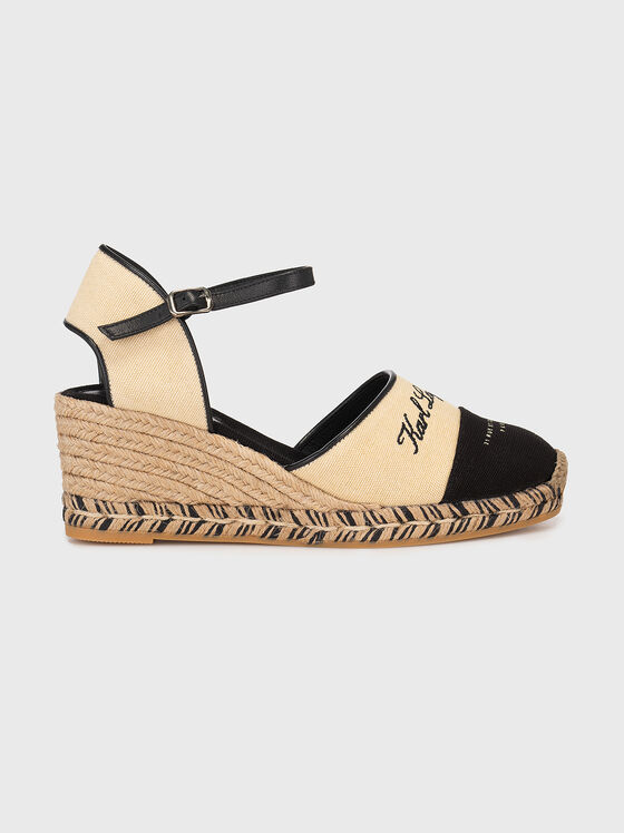 Espadrile cu platformă cu logo brodat - 1