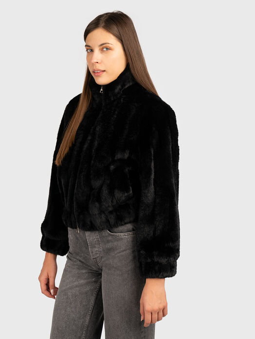 Black short coat with soft texture