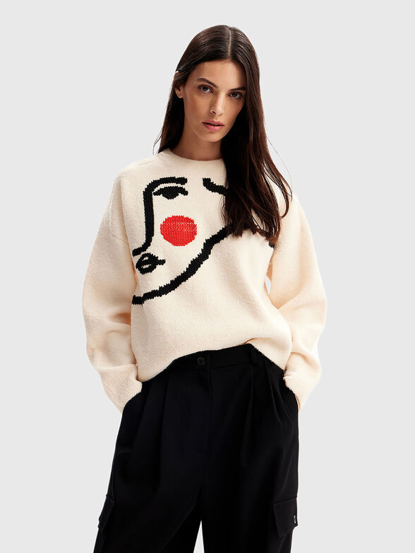 Sweater with artistic print - 1