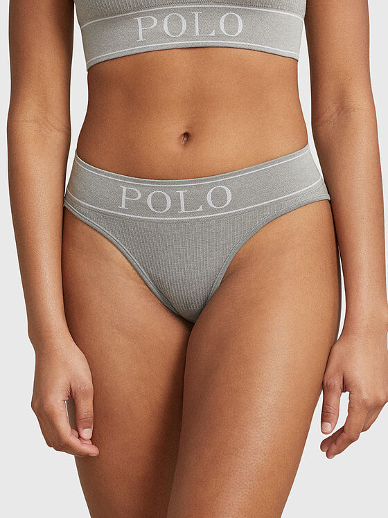 Bikini cu accent de logo contrastant - 1