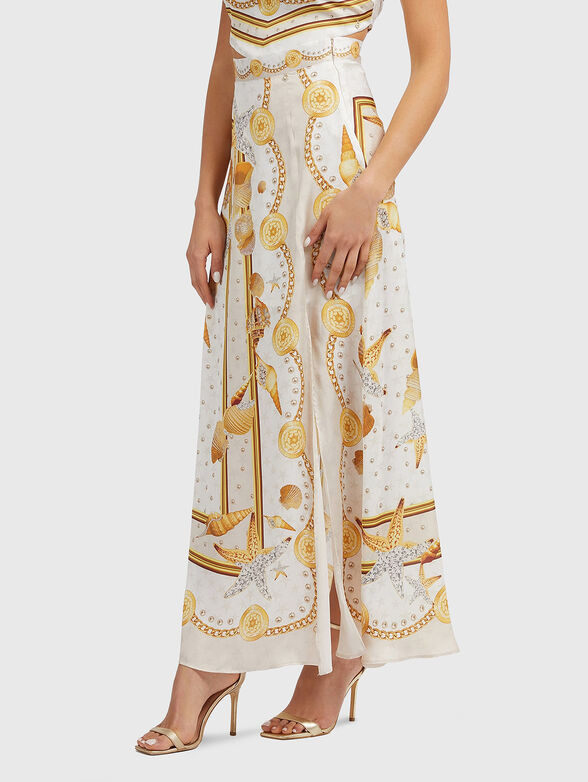 DORA printed satin maxi skirt - 1