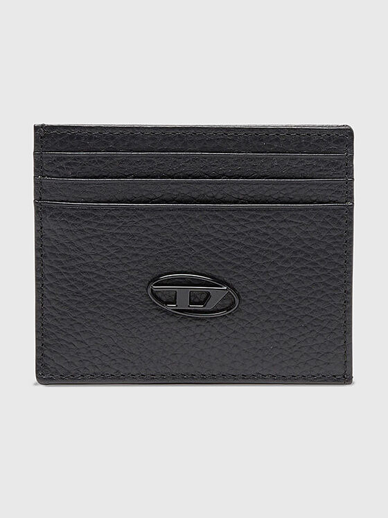 Suport de card din piele cu logo oval - 1