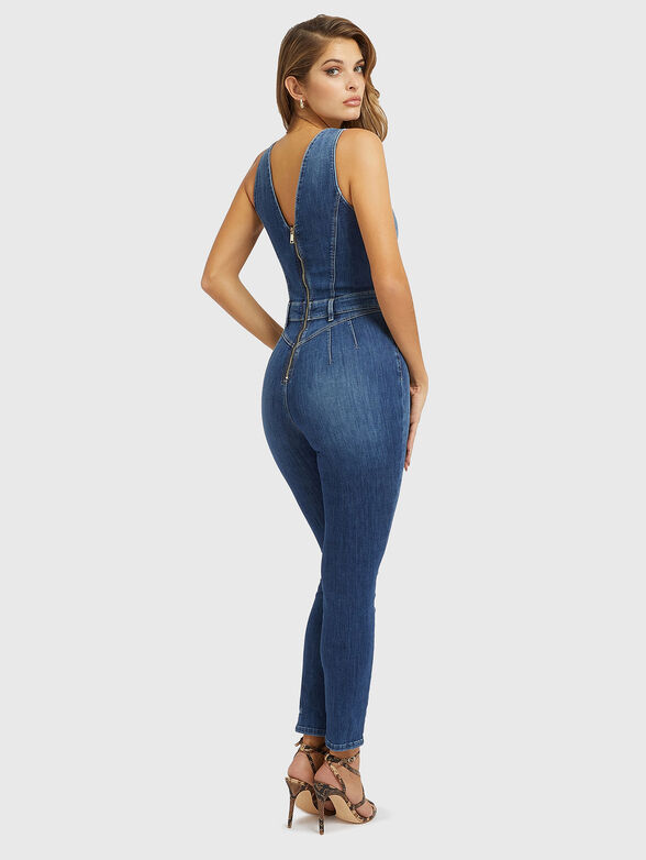 Denim jumpsuit whit V-neck - 2
