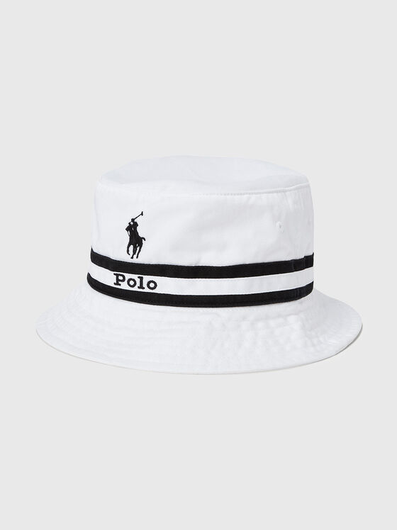 White bucket hat with contrast embroidery - 1