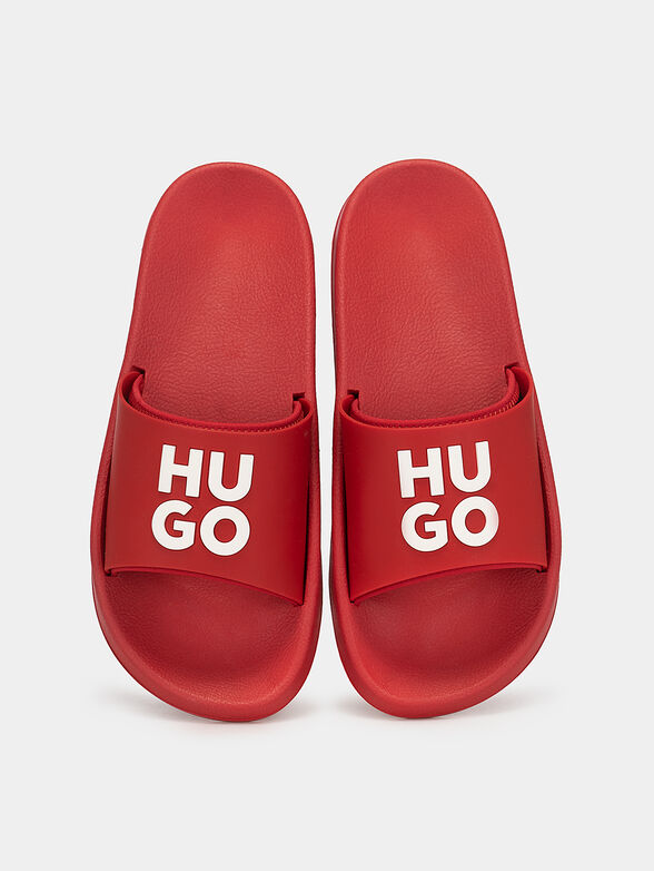 Black beach slides with logo detail - 6