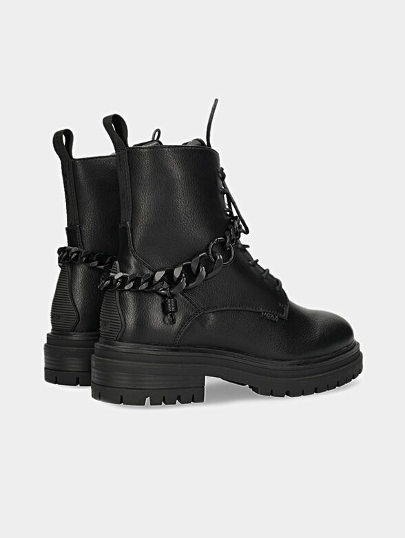 FABULOUS black ankle boots with metal accent - 4