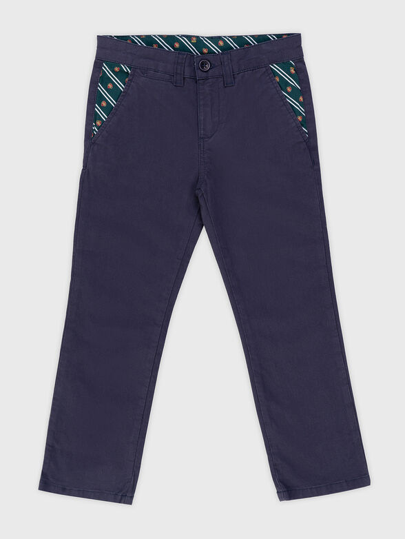 Dark blue chino pants - 1