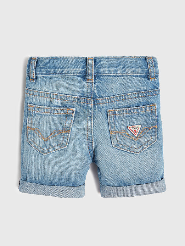 Blue denim shorts - 2