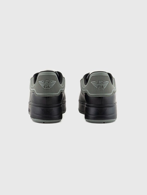 Leather sneakers with logo - 3