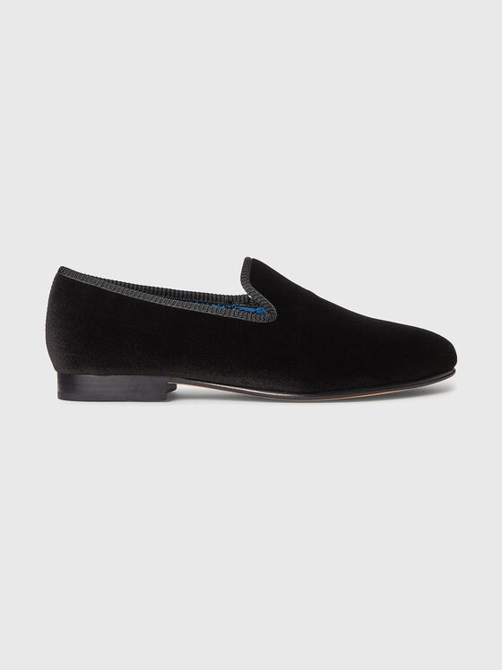 Black velvet loafers - 1