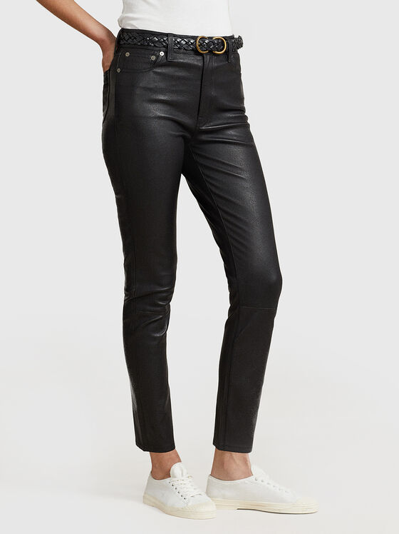Pantaloni skinny din piele neagră - 1