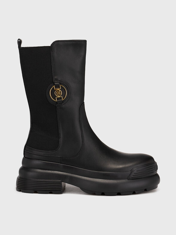 AMY 10 leather ankle boots with logo detail - 1