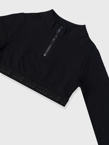 Black cropped sweatshirt - 3