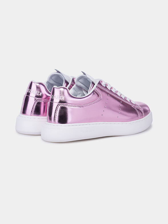 Metallic effect sneakers in pink color - 3