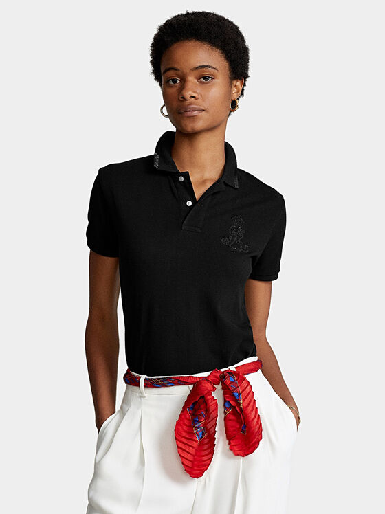 Polo shirt with embroidery and beads - 1