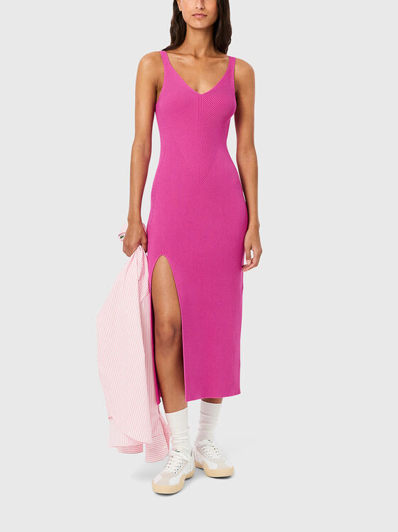 Rochie midi cu tăietură laterală - 1