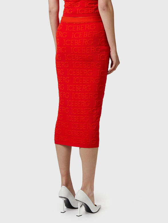 Knitted midi skirt with logo accent - 2