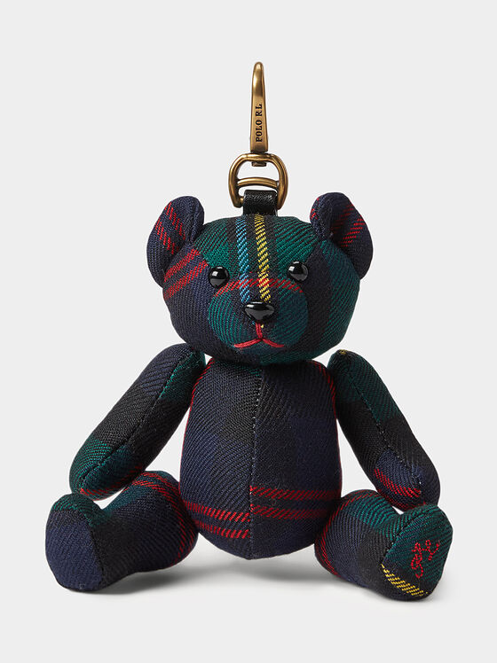 Teddy bear keychain made of wool fabric - 1