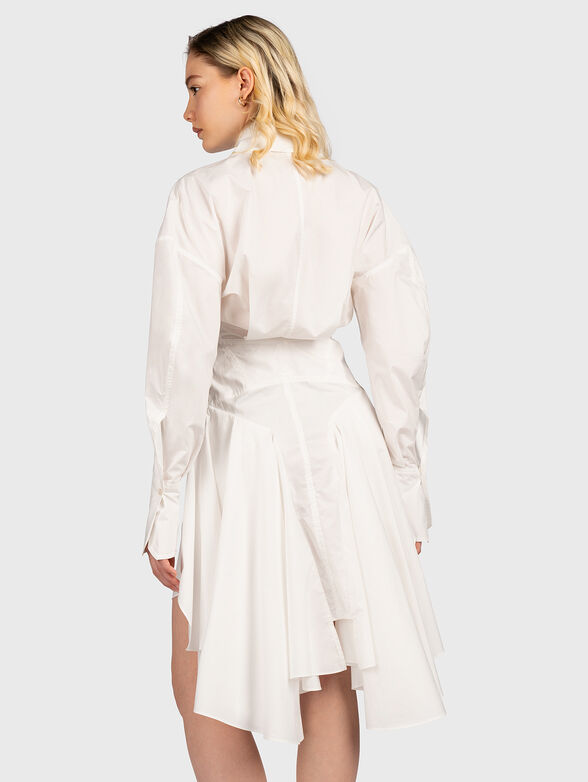 White shirt dress with accent back - 2