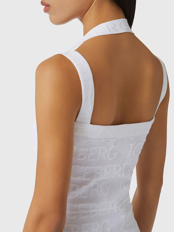 Knitted midi dress with logo accent - 3