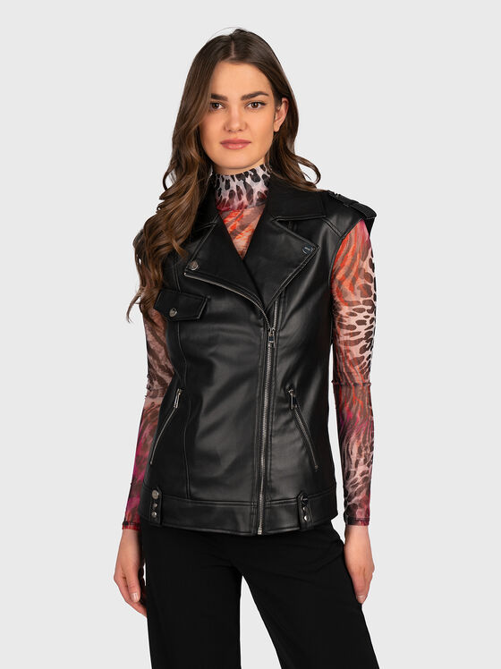 Eco leather vest with zip - 1