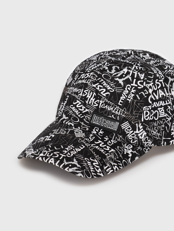 Black hat with art logo print - 4