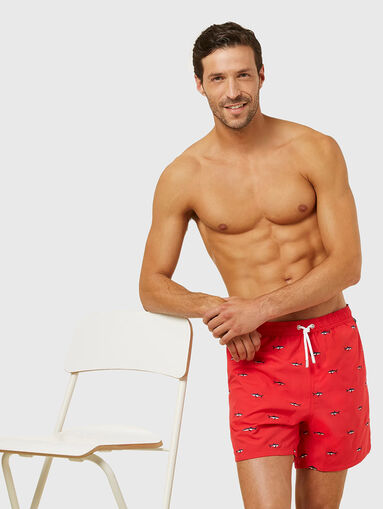 SEA BREEZE beach shorts with embroidered details - 5